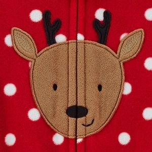 Carters Baby Girls Footed Fleece Reindeer Pajamas Red Size 12 Months main image 1